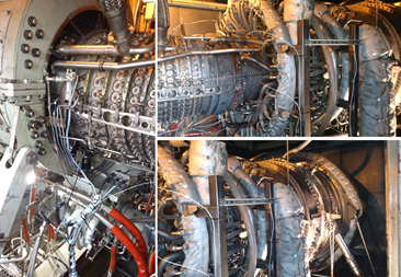 images of aeroderivative gas turbine being tested