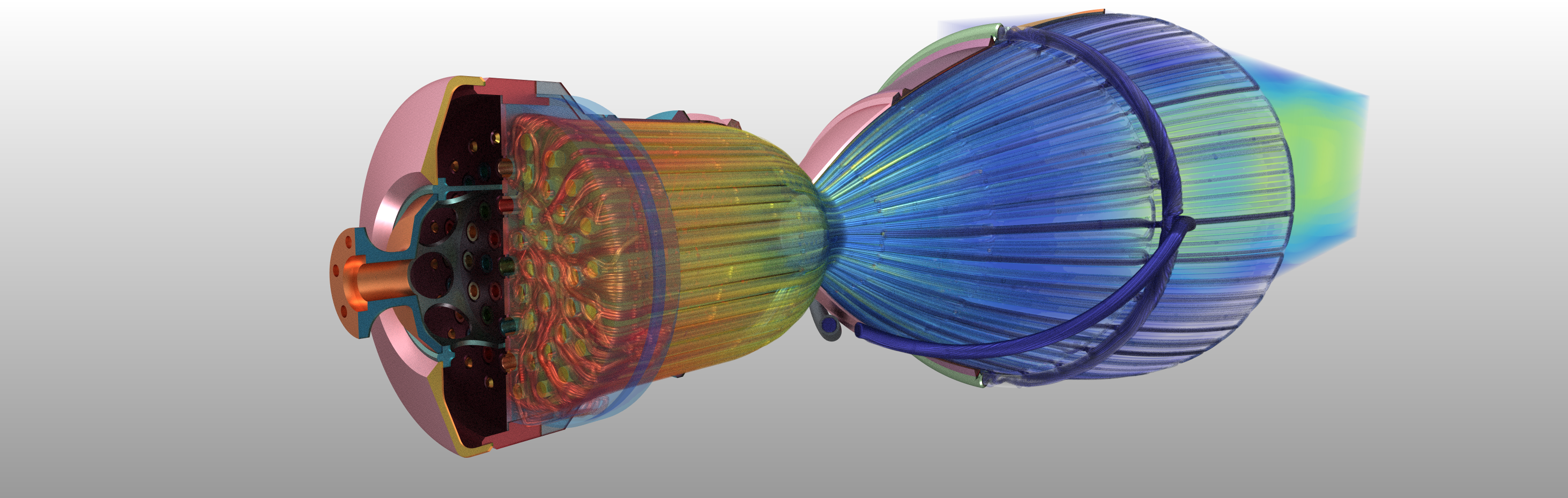 Heat Transfer Analysis of a Liquid Cooled Rocket Engine Assembly